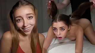 MANHANDLED BY HER ROOMMATE - Regrettable Spanish Teen Fucked Like In person